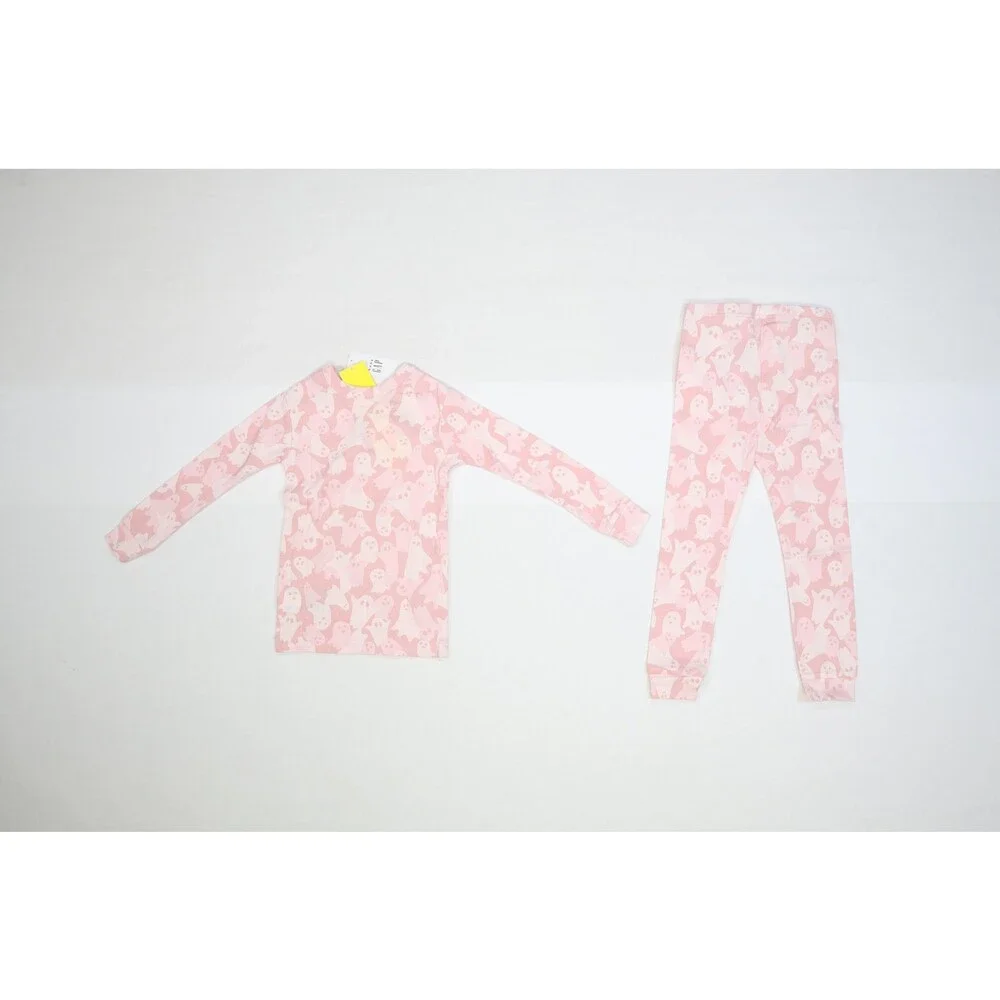 Baby Gap Pajama Set Kids 4 Pink Ghost Print Halloween 2 Piece Sleep Top Pants